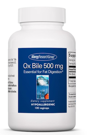 BILIS de BUEY (OX BILE) 500 mg 100 Vegicaps ALLERGY RESEARCH GROUP
