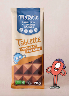 TABLETA DE CHOCOLATE Y CARAMELO SIN ALERGENOS 70 GR MATATIE