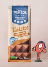 TABLETA DE CHOCOLATE Y CARAMELO SIN ALERGENOS 70 GR MATATIE