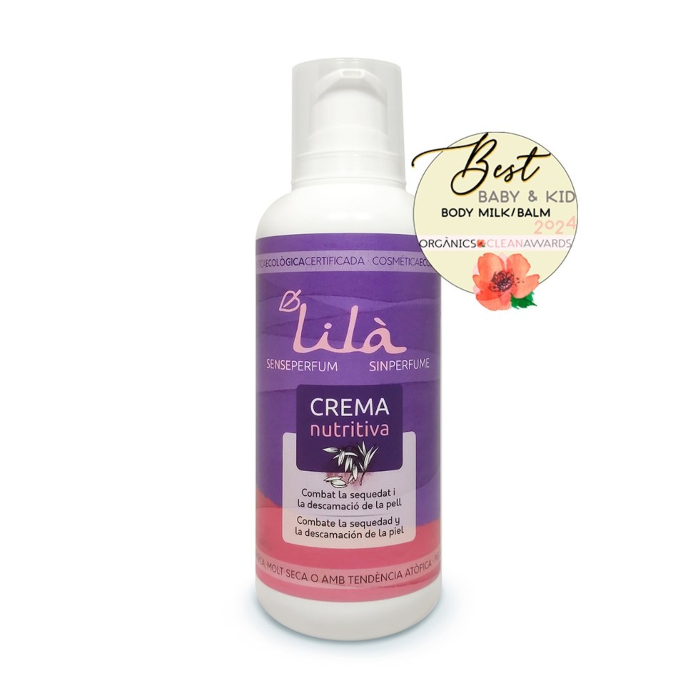 CREMA NUTRITIVA FACIAL CORPORAL SIN PERFUME 400 mL LILA