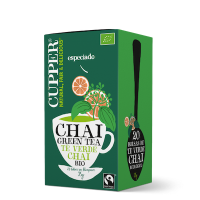 CHAI GREEN TEA BIO, 20 BOLSAS CUPPER