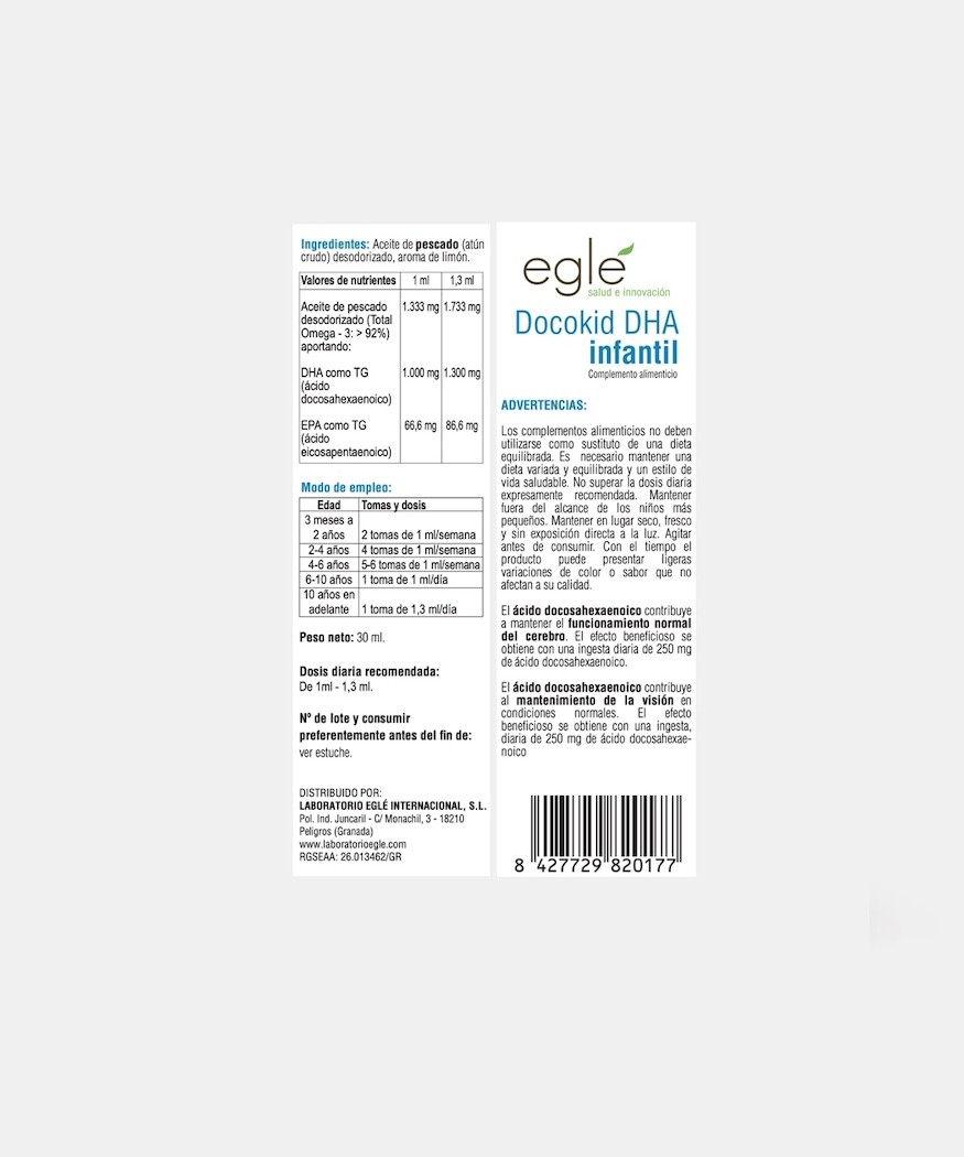 DOCOKID DHA INFANTIL – 30ML EGLE 1