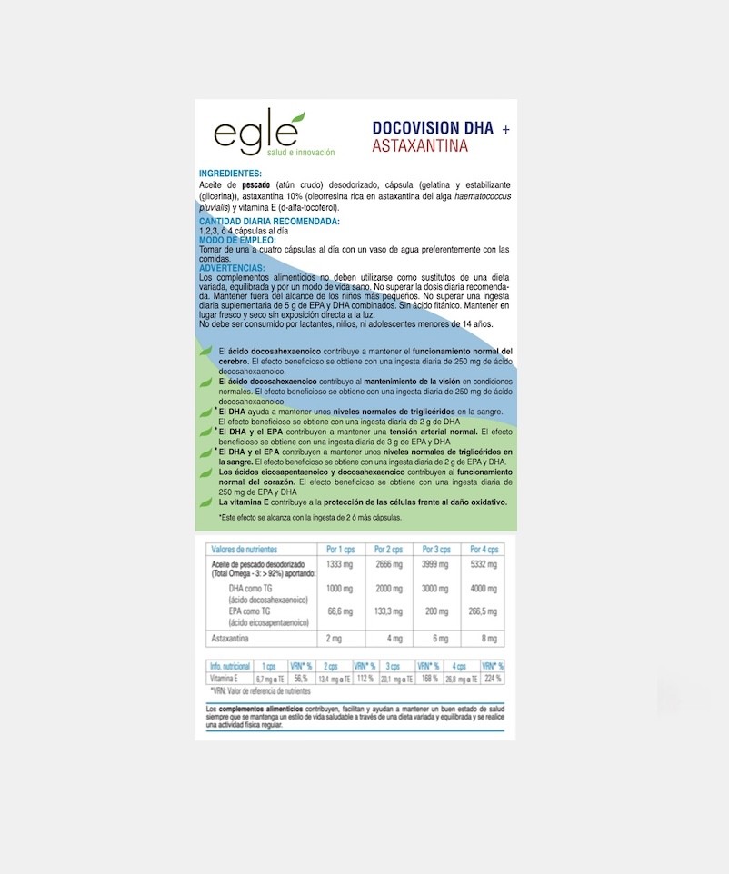 DOCOVISION DHA + ASTAXANTINA – 30 VIALES EGLE 1