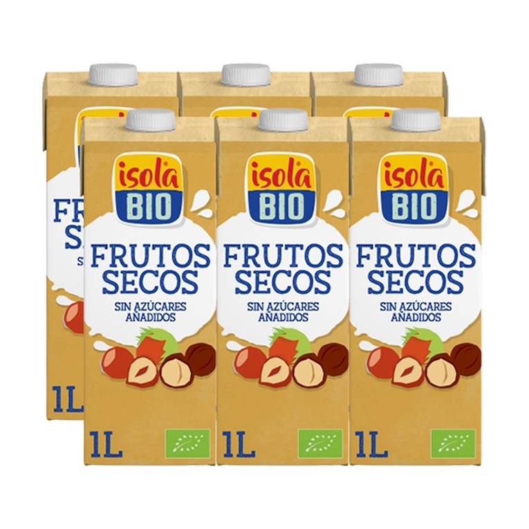 PACK x6 BEBIDA DE FRUTOS SECOS BIO, 1L, ISOLA BIO