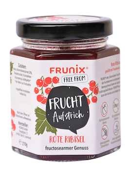 CREMA PARA UNTAR SIN FRUCTOSA SABOR GROSELLA ROJA 210 GR FRUNIX