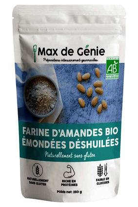 HARINA DE ALMENDRA ECOLOGICA DESGRASADA 250 GR MAX DE GENIE