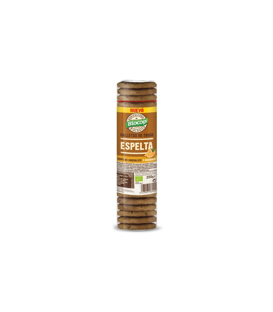 GALLETA TRIGO ESPELTA CHIPS CHOCO NARANJA BIO 250 GR BIOCOP