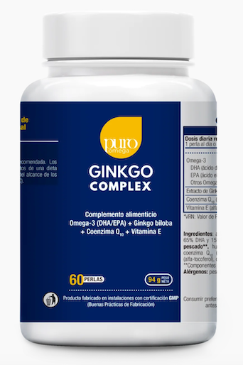 GINKGO COMPLEX 60 PERLAS DOBLE POTENCIA PURO OMEGA