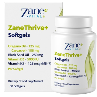 ZANETHRIVE+ BLACK SEED OIL & OREGANO OIL CON VITAMINAS D3 Y K2