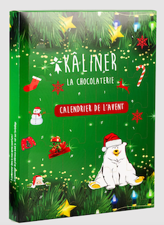 CALENDARIO DE ADVIENTO DE CHOCOLATE SUAVE Y NEGRO– ECOLOGICO 210 GR KALINER