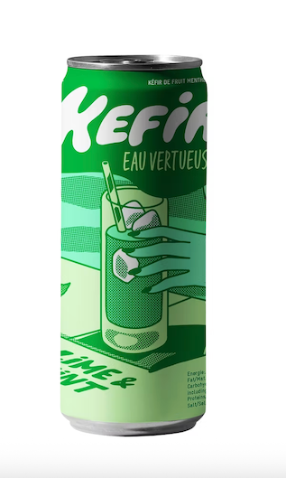 KEFIR DE LIMA MENTA EN LATA 25 CL KEFIR EAU VERTUEUSE