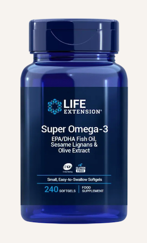 SUPER OMEGA-3 EPA/DHAᴱᵁ FÁCIL DE TRAGAR – 240 CAPSULAS BLANDAS LIFE EXTENSION