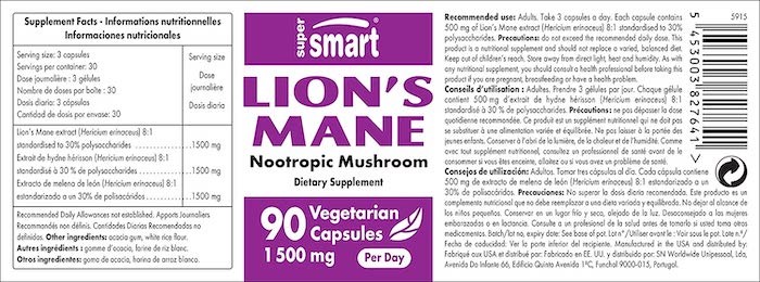 LION'S MANE MELENA DE LEON 90 CAPS SUPERSMART 1