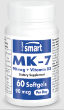 MK-7 90 mcg + Vitamin D3 60 geles SUPERSMART