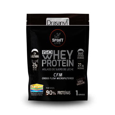 MONODOSIS WHEY PROTEIN AISLADO DOBLE CHOCOLATE 30 g SPORT LIVE DRASANVI