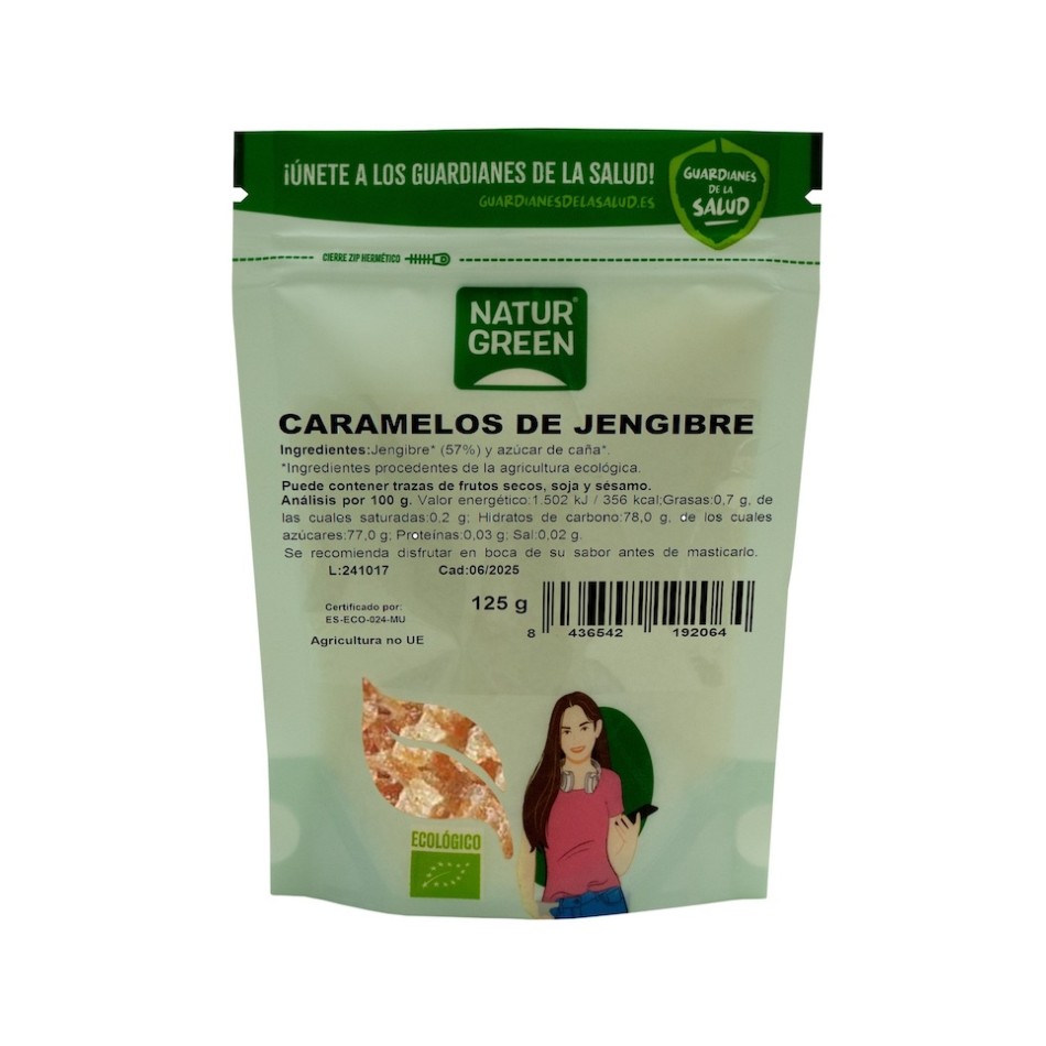 NATURGREEN CARAMELOS DE JENGIBRE 125g