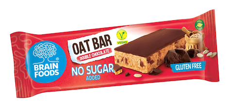 BARRITA AVENA CON DOBLE CHOCOLATE VEGANO SIN GLUTEN SIN AZUCAR 70 GR BRAIN FOODS