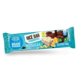 BARRITA DE ARROZ CON CHOCOLATE NEGRO Y NARANJA DIN GLUTEN SIN AZUCAR 16 GR BRAIN FOODS