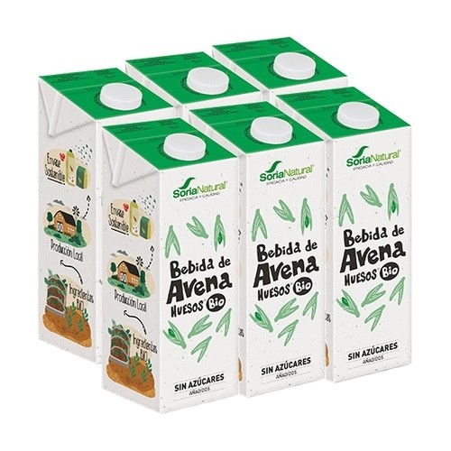 PACK 6 LITROS BEBIDA DE AVENA HUESOS BIO SORIA NATURAL