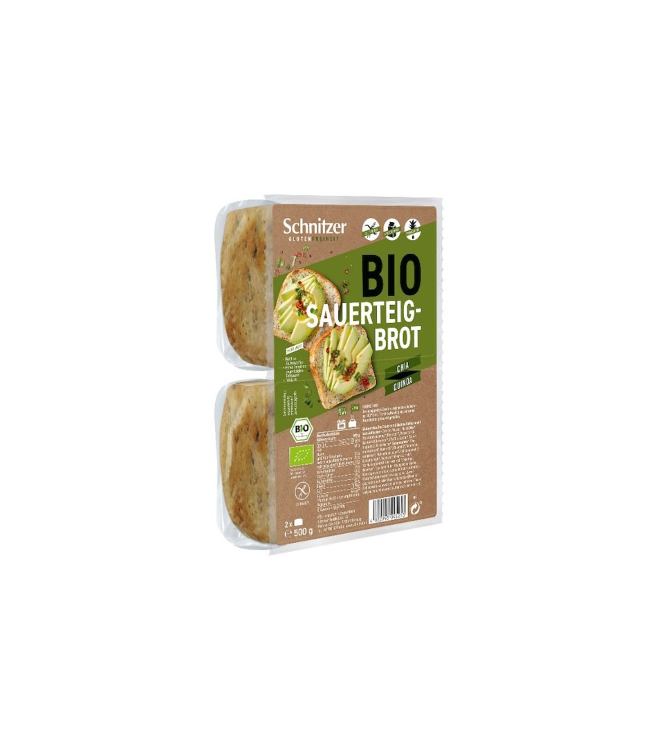 PAN CON CHIA Y QUINOA SIN GLUTEN ECOLOGICO 500 GR SCHNITZER