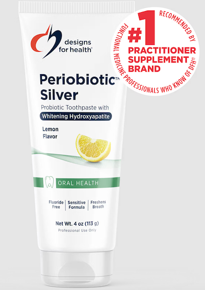 PERIOBIOTIC SILVER PASTA DENTAL PROBIÓTICA SABOR MENTA VERDE 113 G | DESIGNS FOR HEALTH