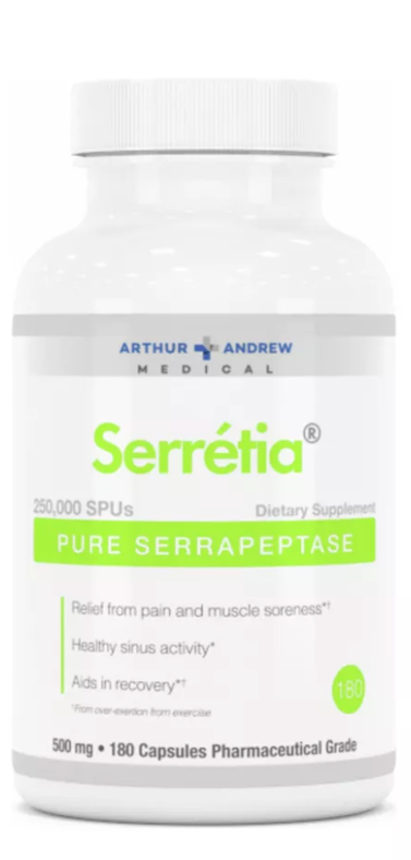 SERRETIA (Serrapeptase) 250.000 SPU - 90 cápsulas | ARTHUR ANDREW MEDICAL