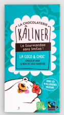 TABLETA COCO & CHOC', CHOCOLATE NEGRO Y COCO ECOLOGICO Kâliner BIO 100 GR