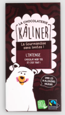 TABLETA INTENSA, CHOCOLATE NEGRO 72% ECOLOGICO 80 G Kâliner 