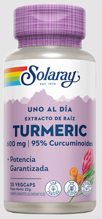 Turmeric 600 Mg-Uno Al Día-30 VegCaps SOLARAY
