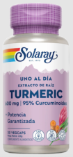 Turmeric 600 Mg-Uno Al Día-30 VegCaps SOLARAY