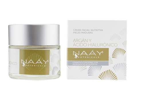 CREMA FACIAL NUTRITIVA PARA PIELES MADRURAS ARGAN HIALURONICO NAAY
