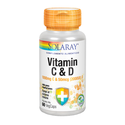 Vitamin C ( 1000 Mg) + D ( 2000UI) - 60 VEGCAPS SOLARAY