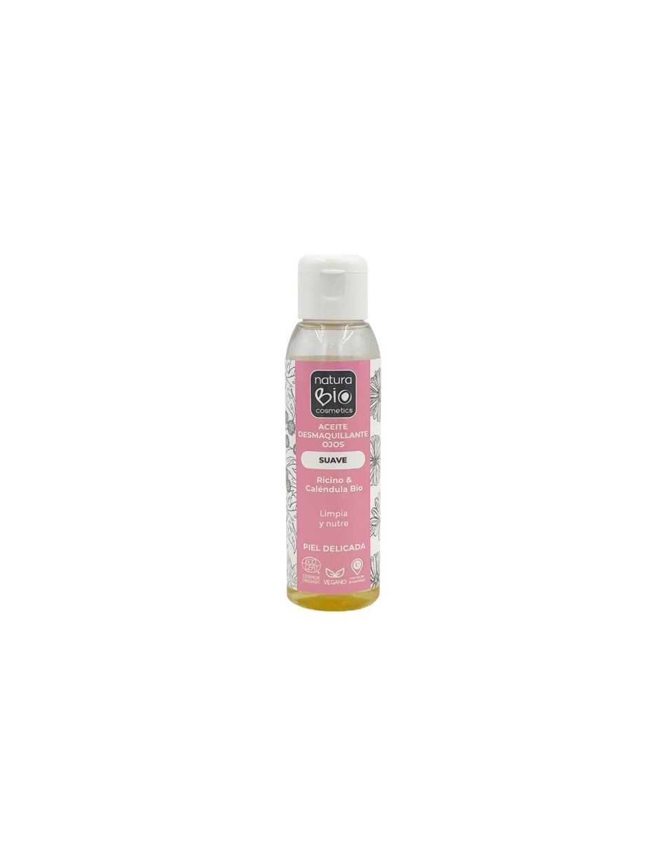 NEW - ACEITE DESMAQUILLANTE OJOS SUAVE RICINO Y CALENDULA BIO 100 ml NATURABIO COSMETICS
