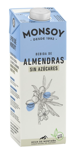 BEBIDA DE ALMENDRAS SIN AZÚCARES 1 LITRO MONSOY