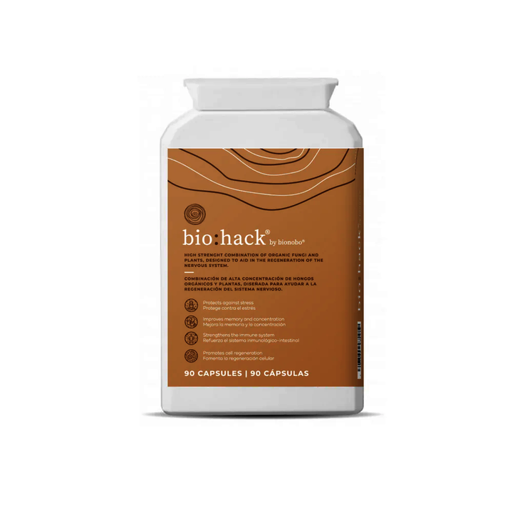 BIOHACK® | Complejo Orgánico De Hongos Adaptógenos 90 CAPS BIONOBO