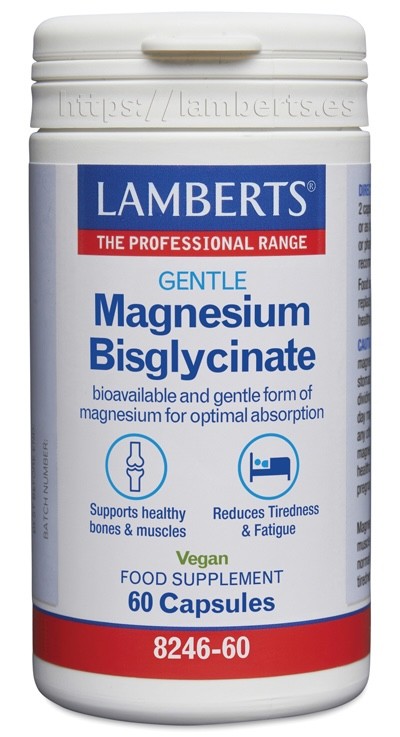 MAGNESIO BISGLICINATO 150 MG. BIODISPONIBLE Y SUAVE. 60 CAPS LAMBERTS