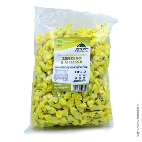 CARAMELOS ARTESANALES BIO SIN GLUTEN SIN FRUCTOSA JENGIBRE MELISA 1 KG LEMURIA