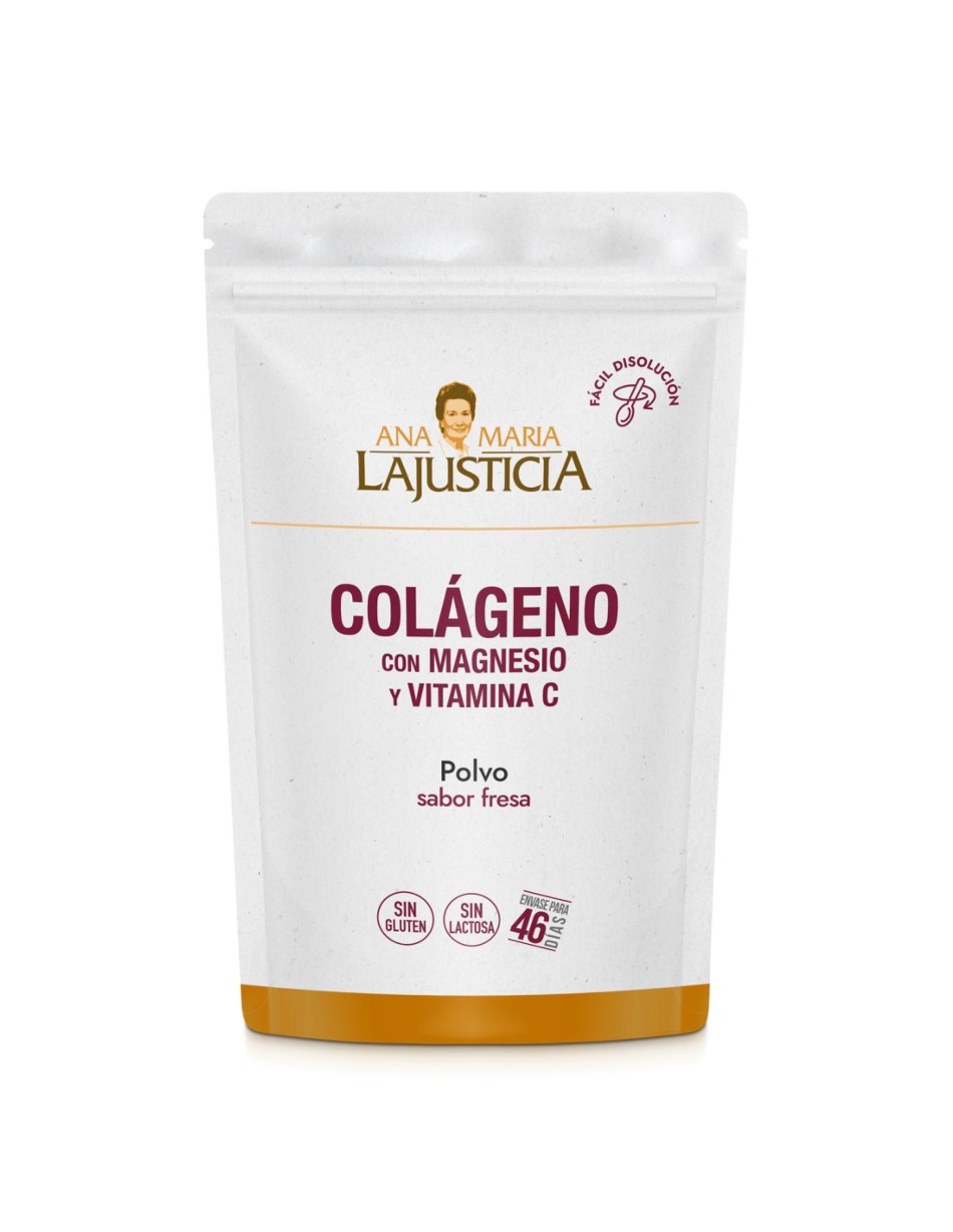 COLAGENO CON MAGNESIO Y VIT. C SABOR FRESA POLVO Doypack 350 GRS. ANA MARIA LA JUSTICIA