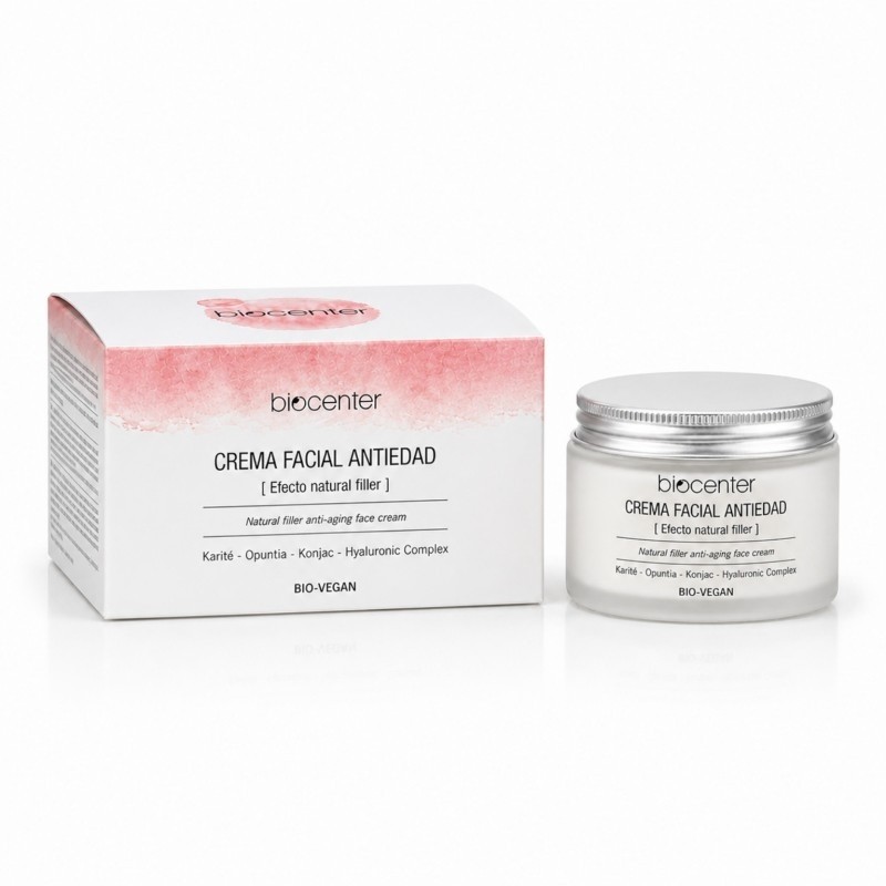 CREMA FACIAL ANTIEDAD NATURAL ÁCIDO HIALURÓNICO BIOCENTER EFECTO FILLER