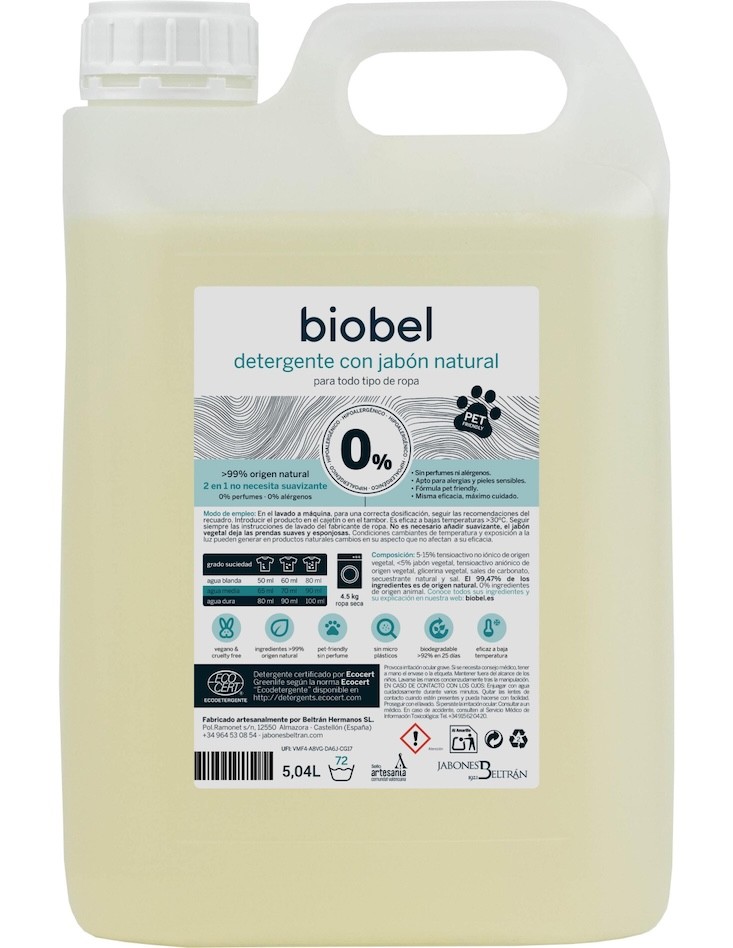 DETERGENTE BIOBEL 0% 5 LITROS