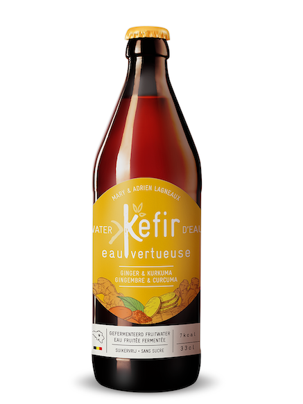 KEFIR DE AGUA JENGIBRE CURCUMA 33 CL KEFIR EAU VERTUEUSE