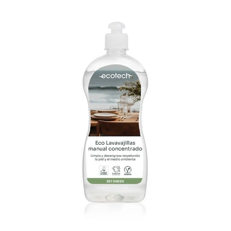 ECOTECH SET GREEN ECO LAVAVAJILLAS MANUAL CONCENTRADO. 750 ML