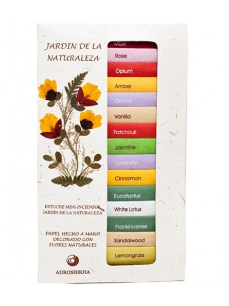 ESTUCHE MINI INCIENSOS JARDIN NATURALEZA AUROSHIKHA