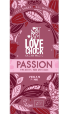 PASSION TABLETA DE CHOCOLATE CON GROSELLA ROSA VEGANO ORGÁNICO 70 GR LOVECHOCK
