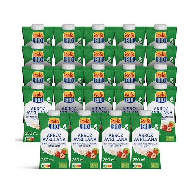 CAJA X 24 BEBIDA MINI DE ARROZ Y AVELLANAS BIO, 250 mL ISOLA BIO