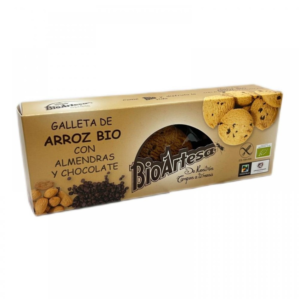 GALLETAS DE ARROZ CON ALMENDRAS Y CHOCOLATE 135 GR BIOARTESA