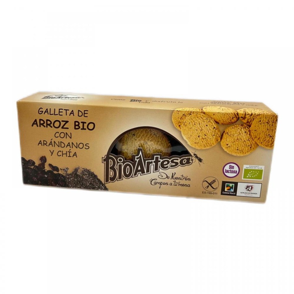 GALLETAS DE ARROZ CON ARANDANOS Y CHÍA 135 GR BIOARTESA