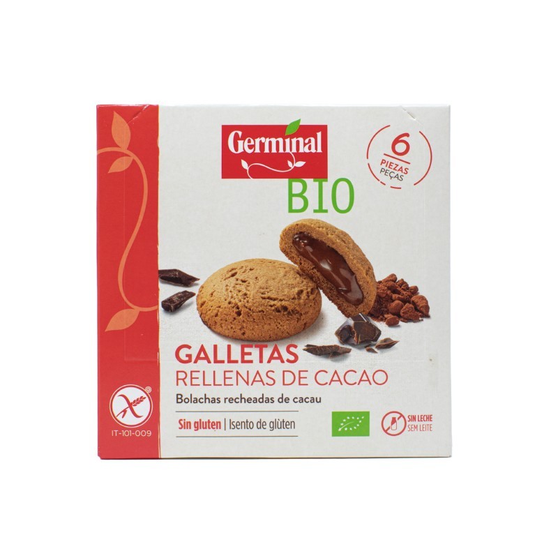 GALLETAS SIN GLUTEN RELLENAS DE CACAO 200 GR GERMINAL
