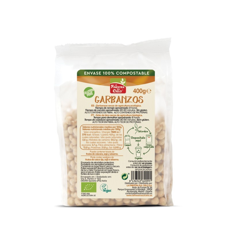 GARBANZOS SIN GLUTEN 400 GR FINESTRA
