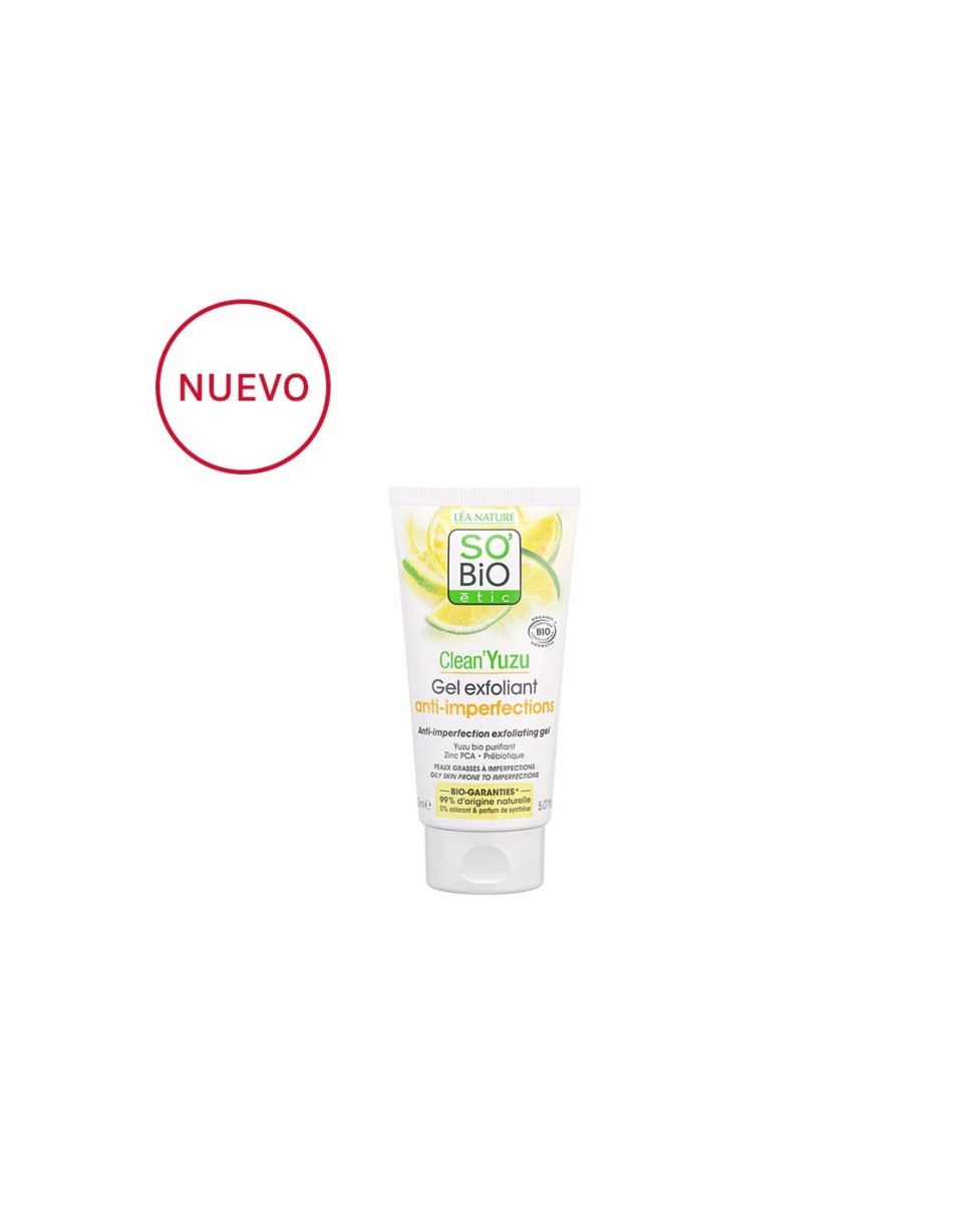 GEL EXFOLIANTE ANTI IMPERFECCIONES CLEAN YUZU 150 ML SOBIO